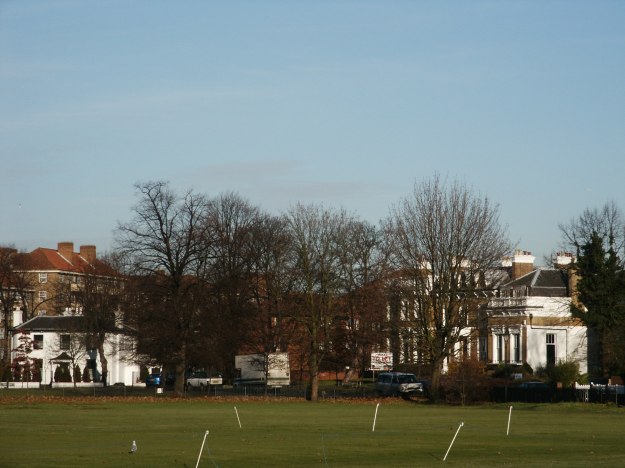 Elm Lodge on left and Mitcham Court on right