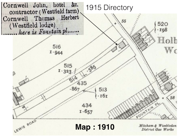 1910 Westfield Farm map