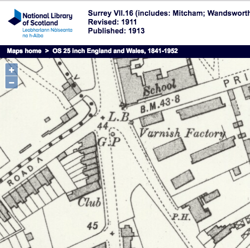 1911 OS map - the pub on the right was the Prince of Wales; and the 'club' was the Singlegate Club.
