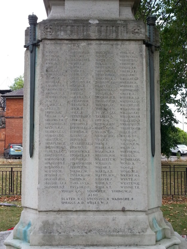 Mitcham War Memorial West Side