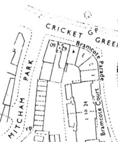 Land Registry map showing 60 and 62 Cricket Green