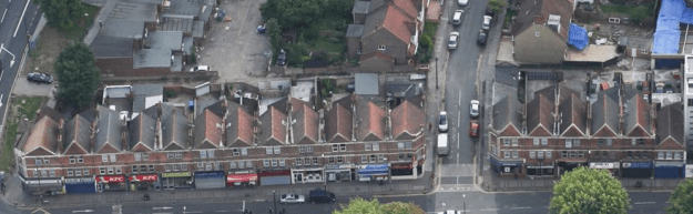 aerial view of The Parade