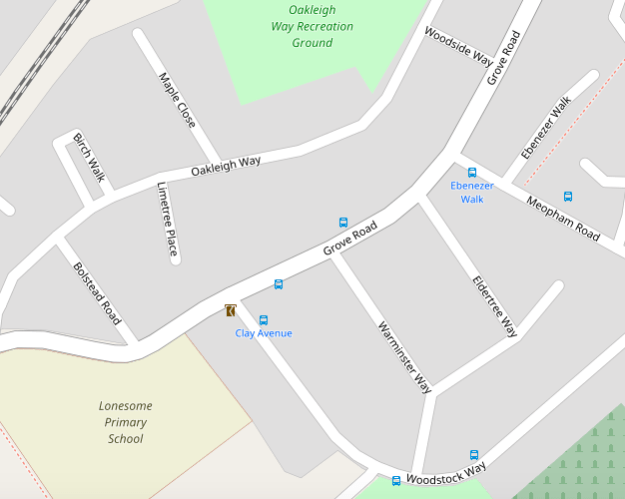 2016 Open Street Map view of the Way roads