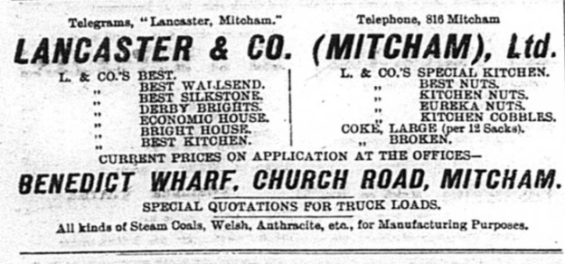 from Mitcham & Tooting Mercury, 11th September, 1914