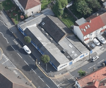 aerial view of factory