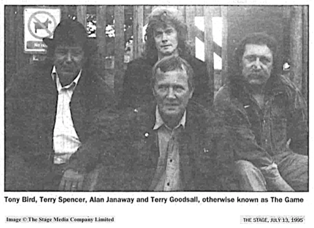 13th July 1995. Tony Bird, Terry Spencer, Alan Janaway and Terry Goodsall, otherwise known as The Game 